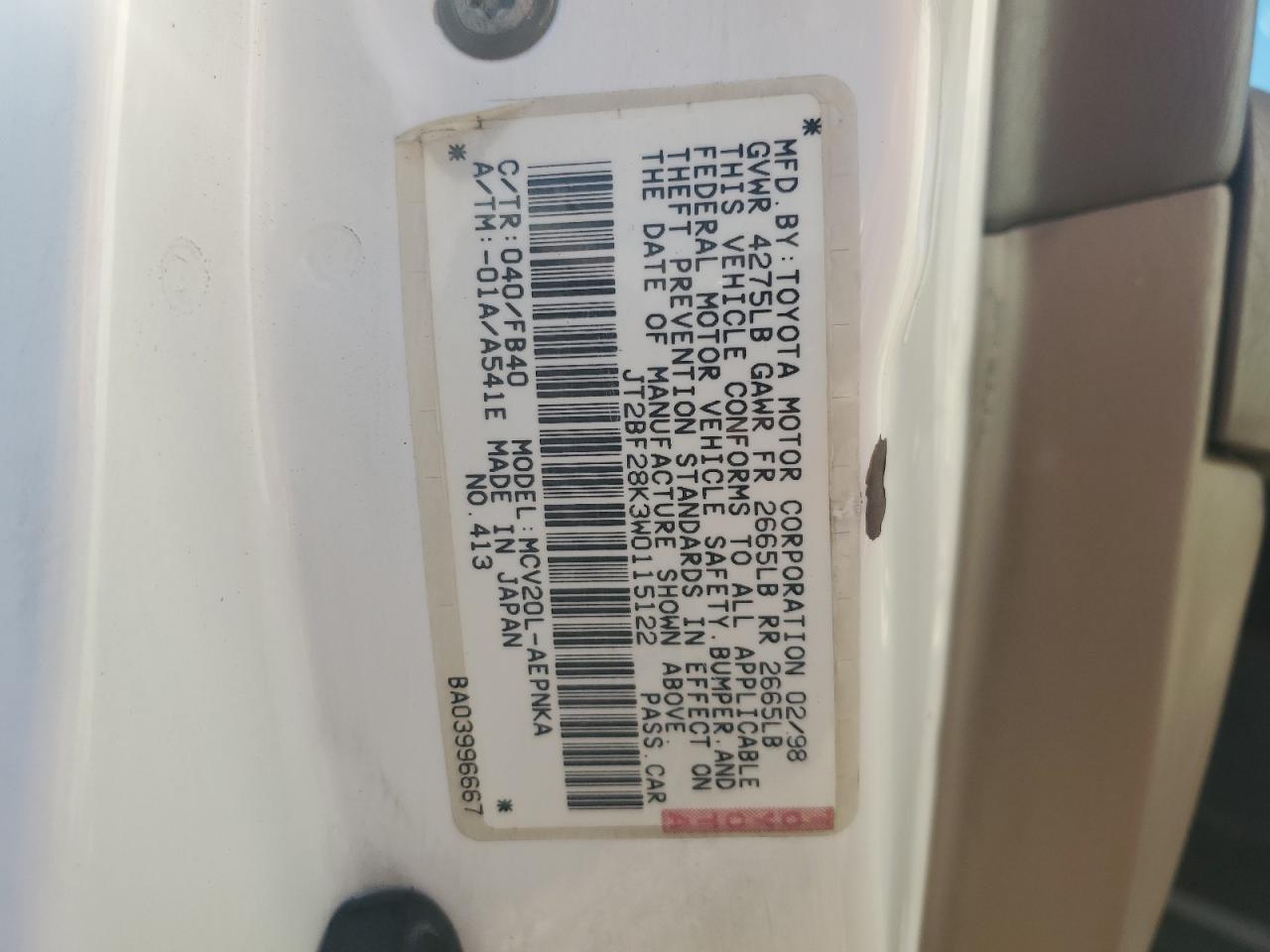 1998 TOYOTA CAMRY