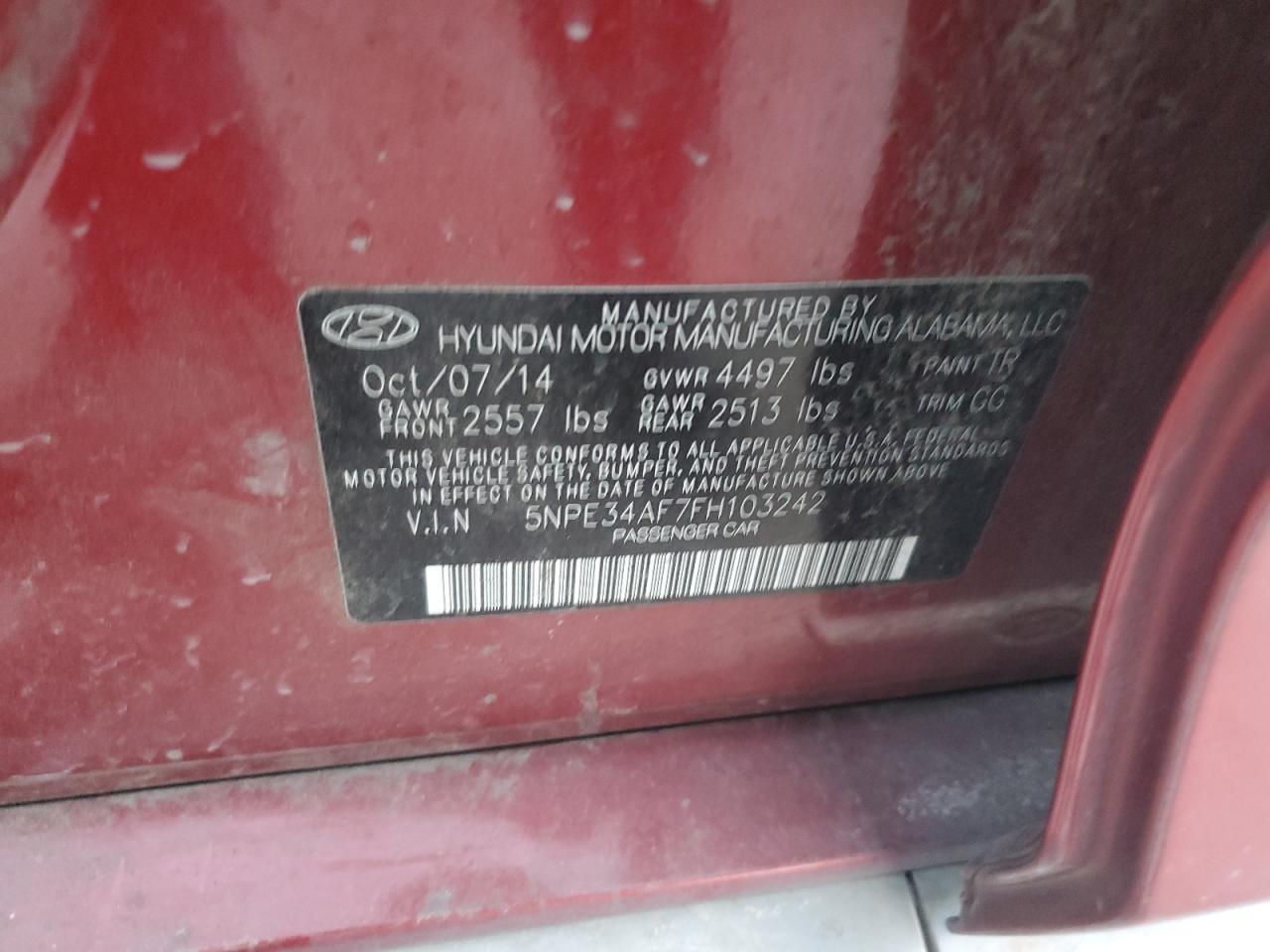 2015 HYUNDAI SONATA