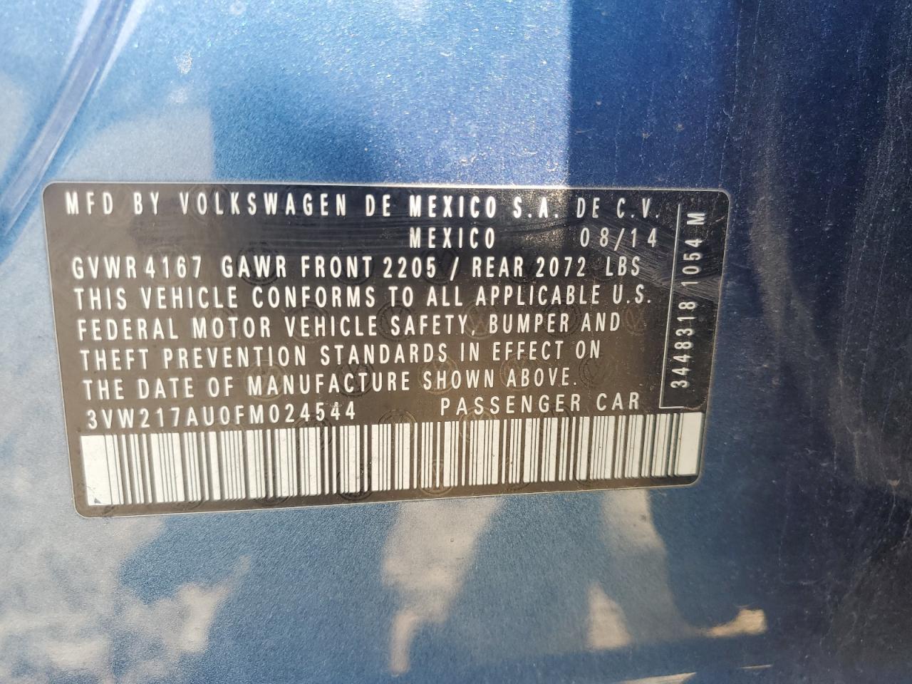 2015 VOLKSWAGEN GOLF
