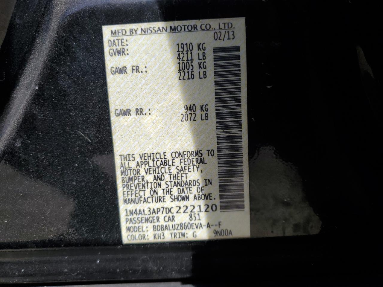2013 NISSAN ALTIMA