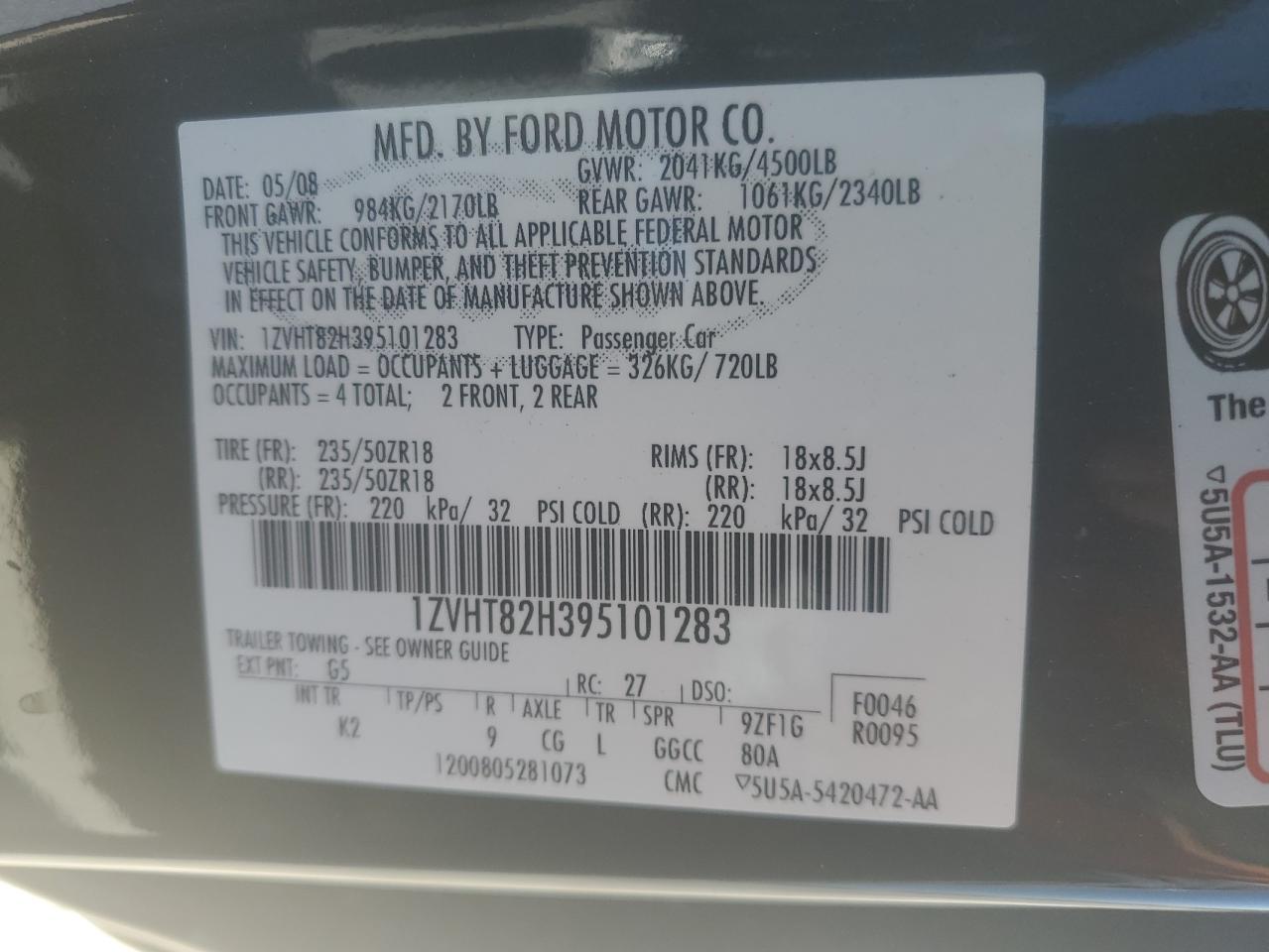 2009 FORD MUSTANG