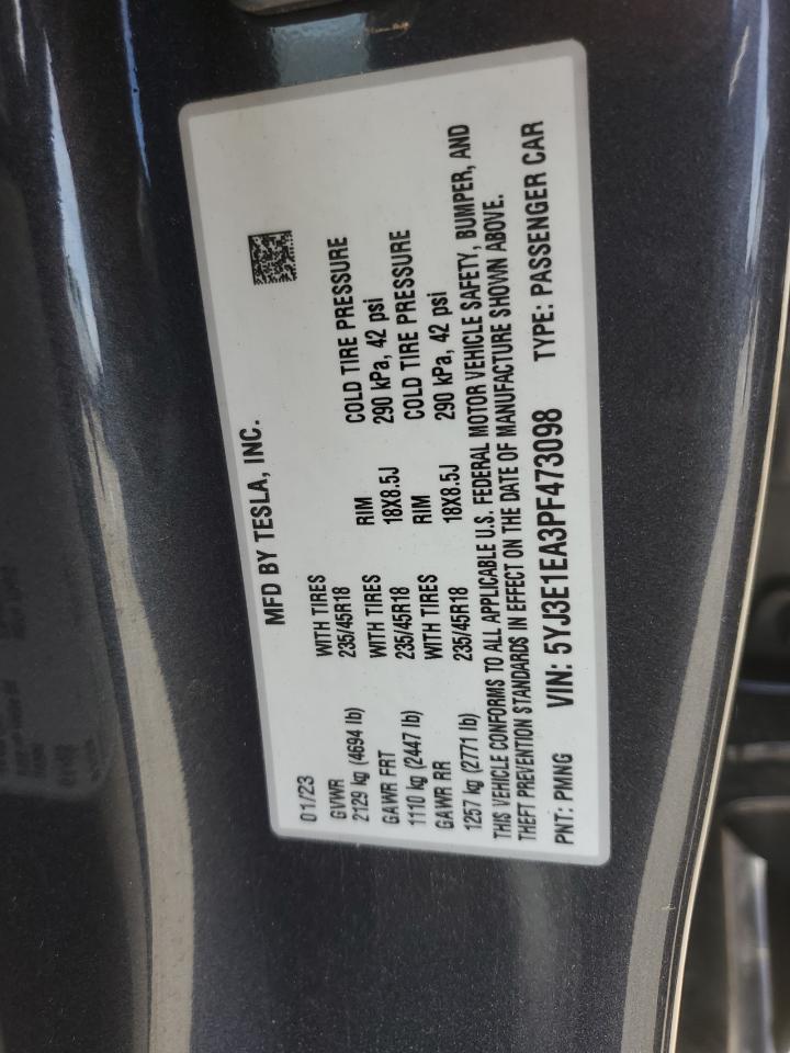 2023 TESLA MODEL 3