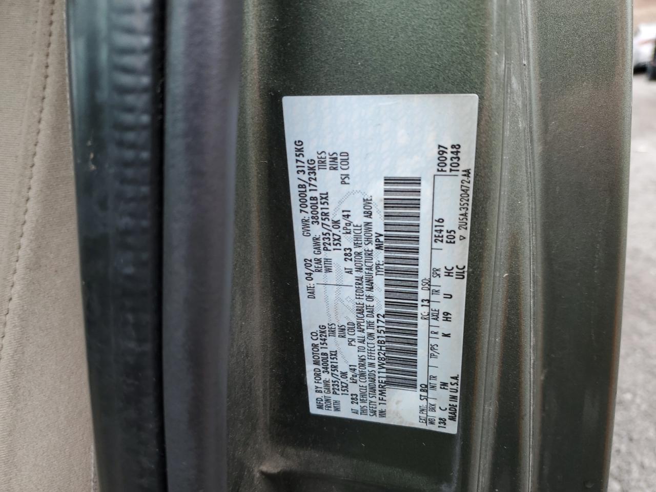 2002 FORD ECONOLINE