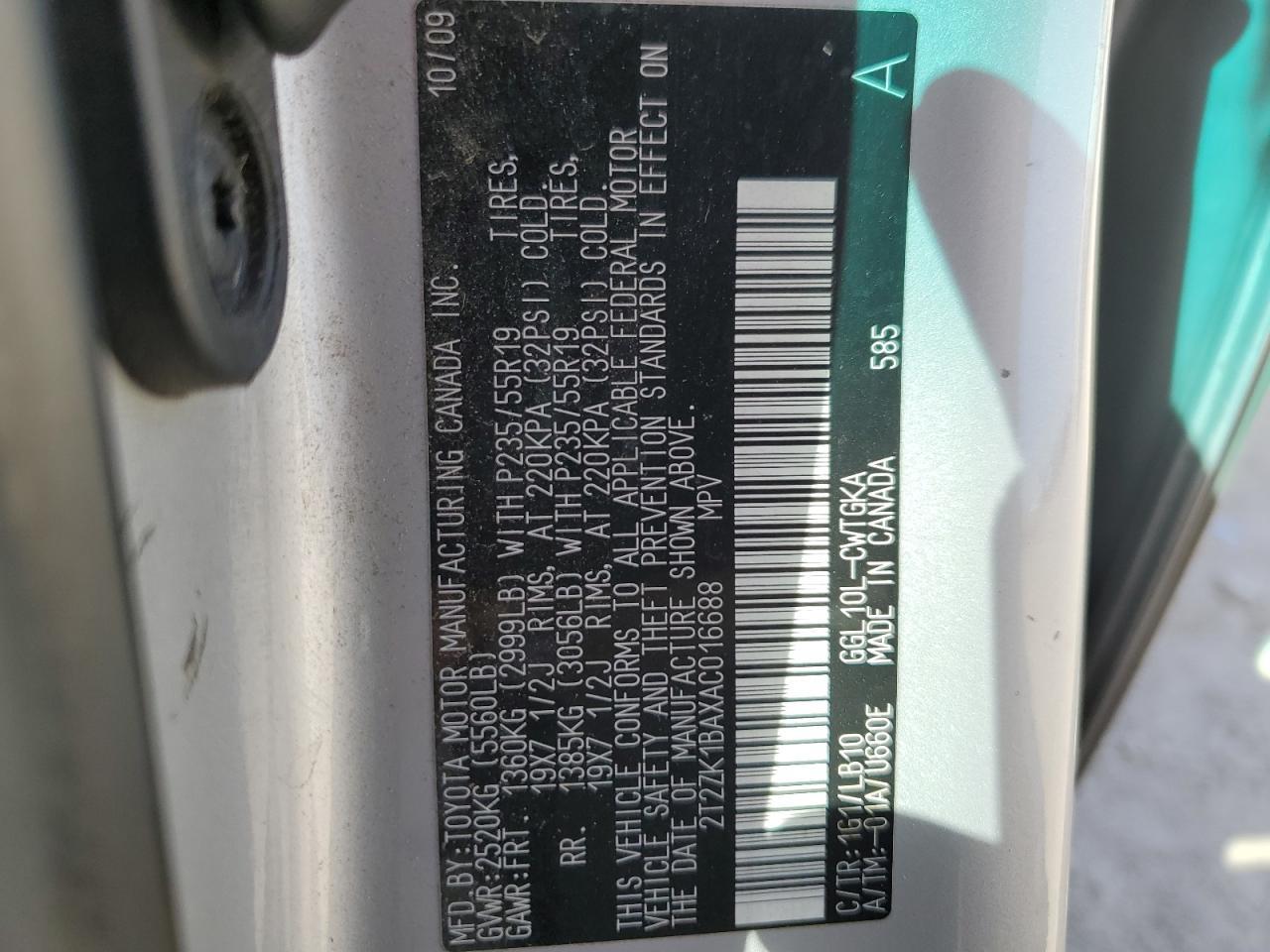 2010 LEXUS RX 350