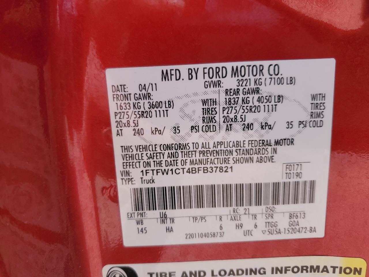 2011 FORD F-150