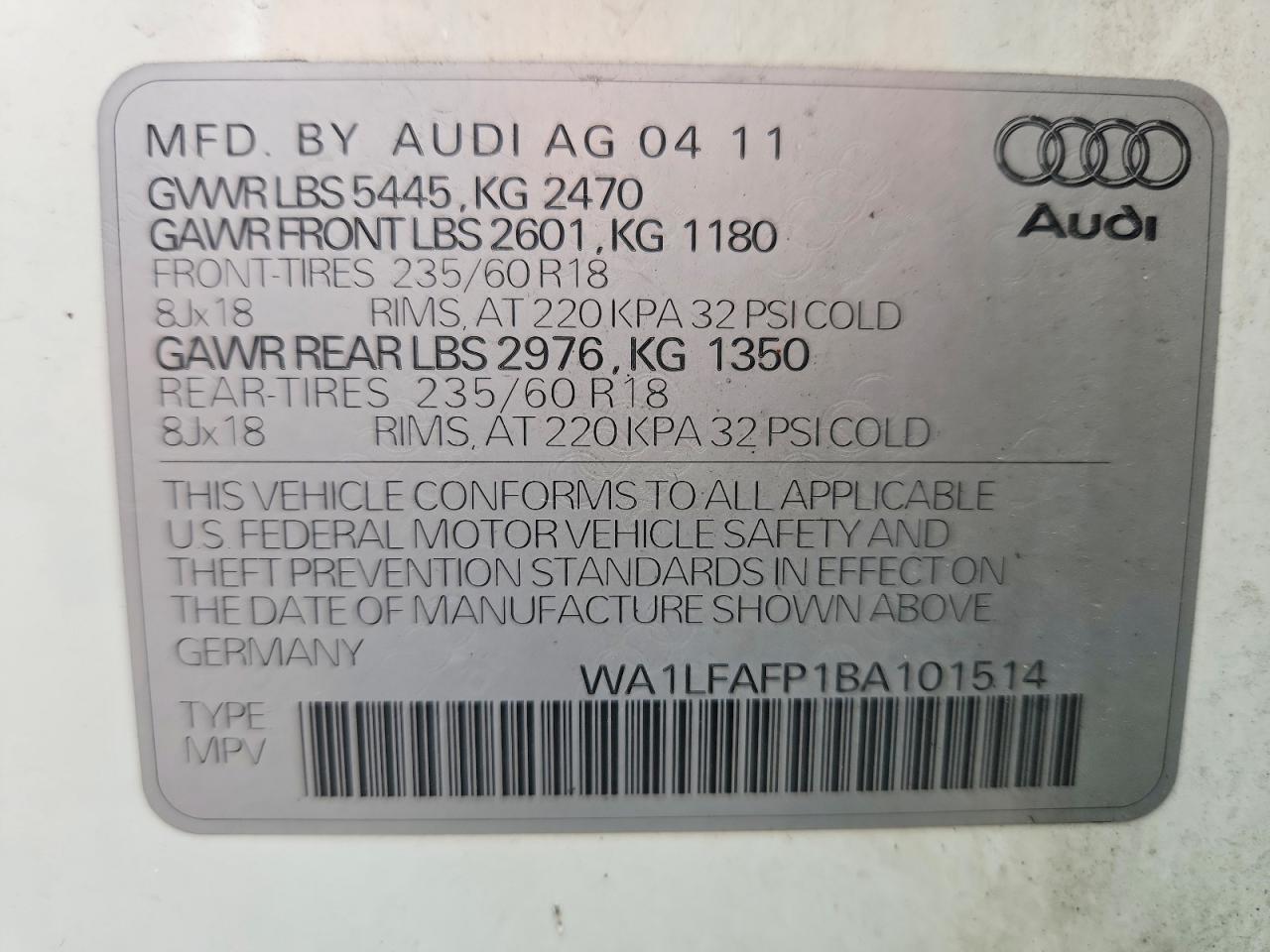 2011 AUDI Q5