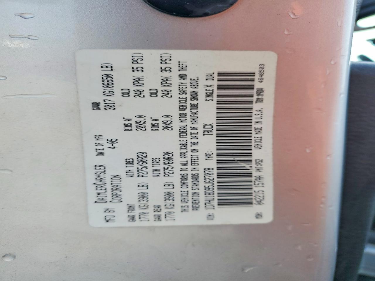 2005 DODGE RAM 1500