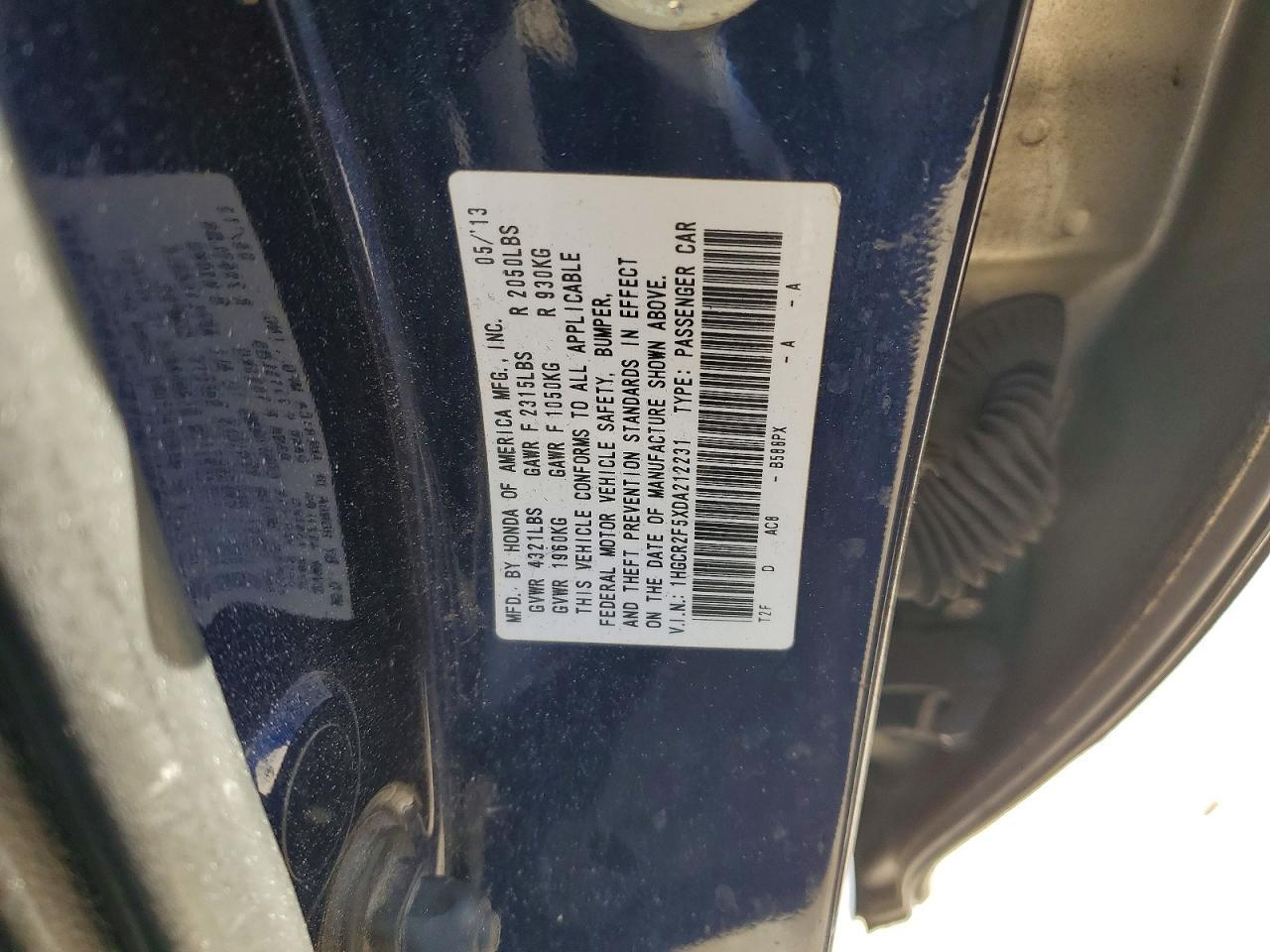 2013 HONDA ACCORD