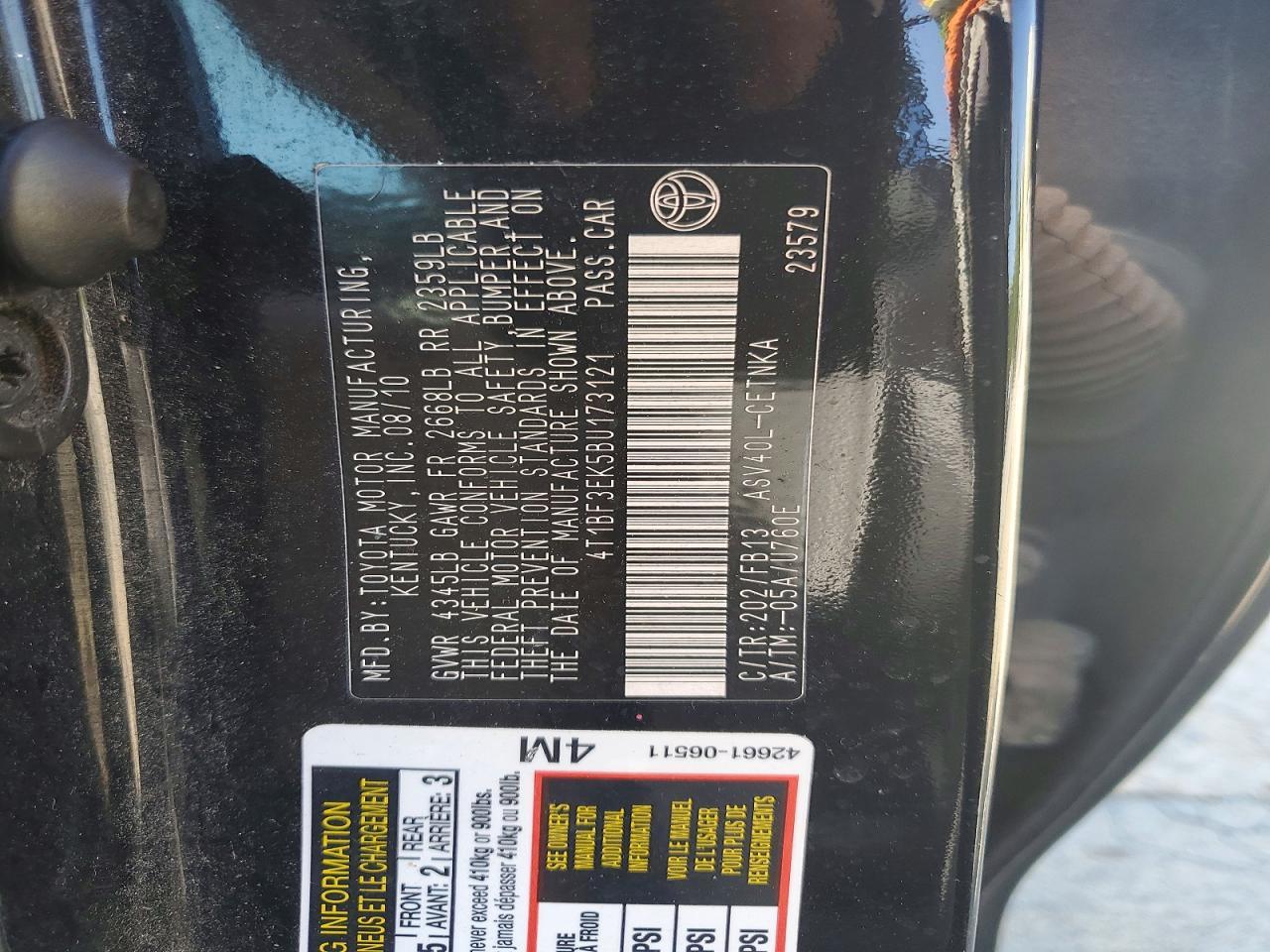 2011 TOYOTA CAMRY