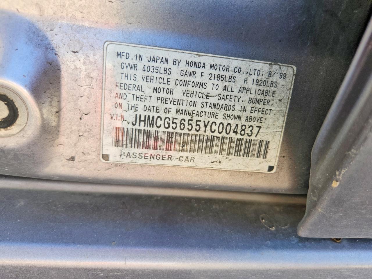 2000 HONDA ACCORD