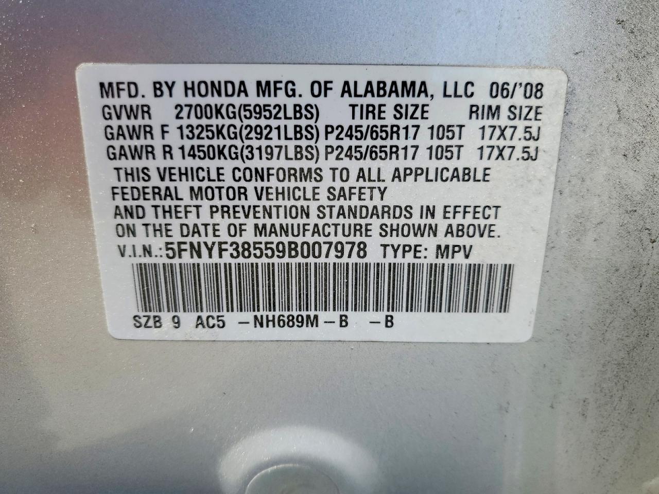 2009 HONDA PILOT