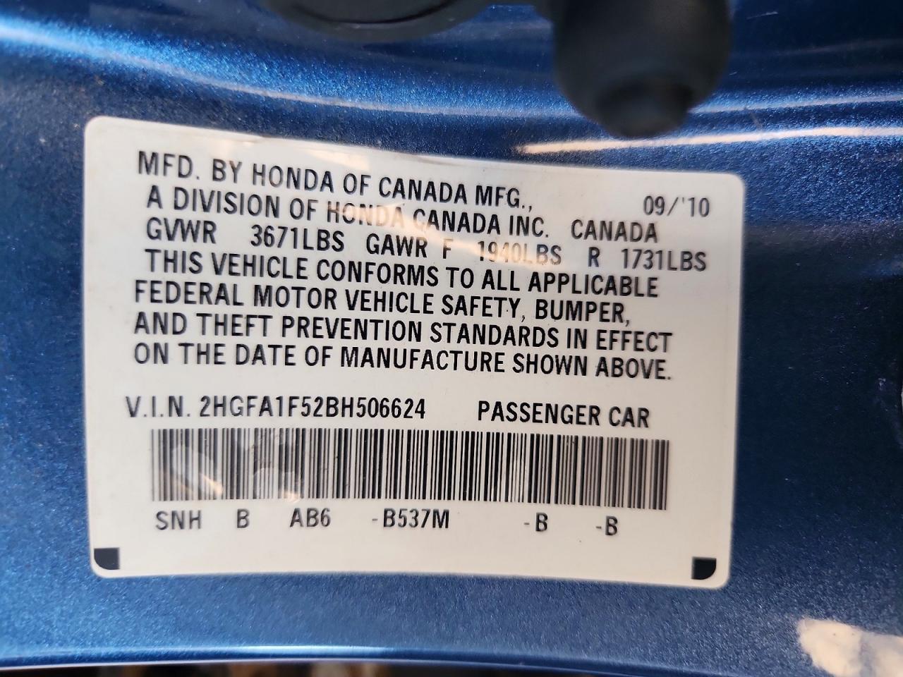 2011 HONDA CIVIC