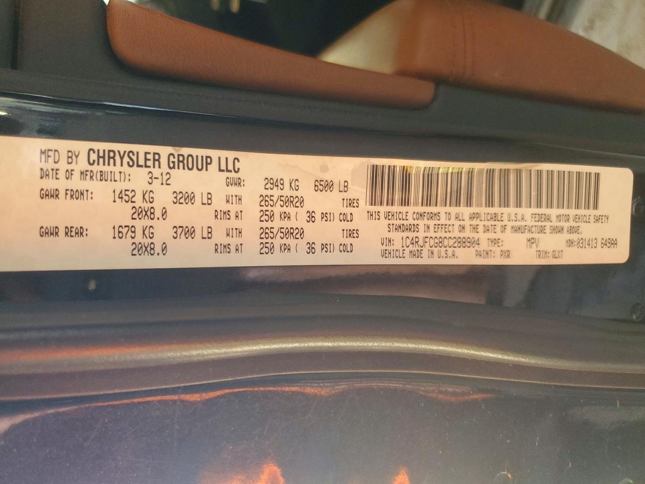2012 JEEP Grand Cherokee