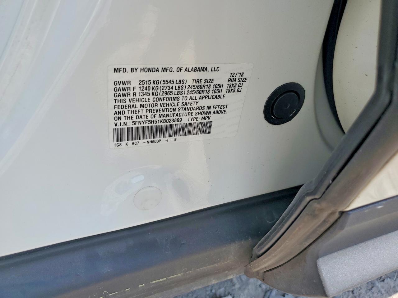 2019 HONDA PILOT