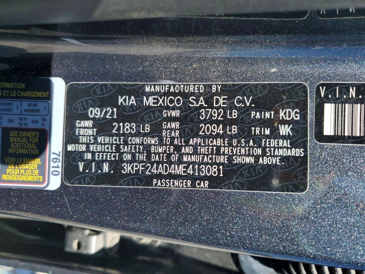 2021 KIA FORTE