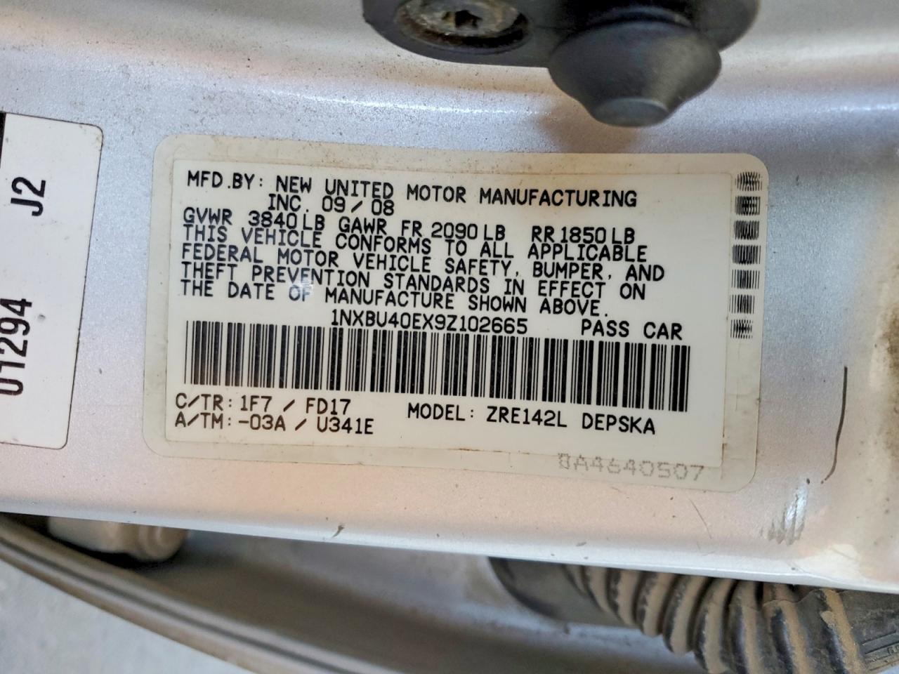 2009 TOYOTA COROLLA