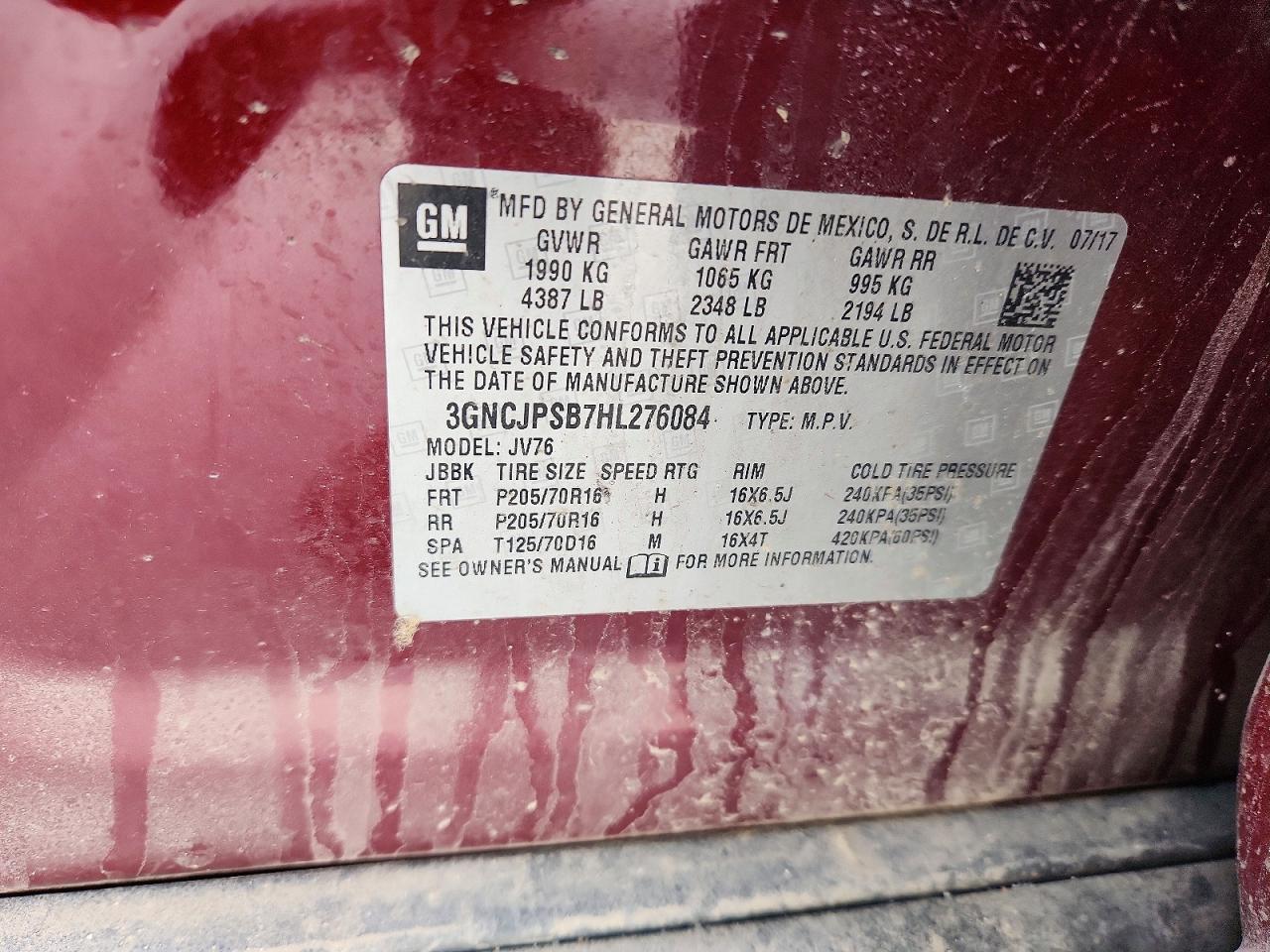 2017 CHEVROLET TRAX
