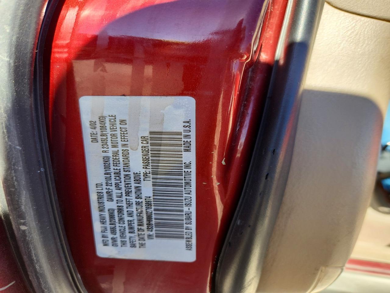 2002 SUBARU Legacy