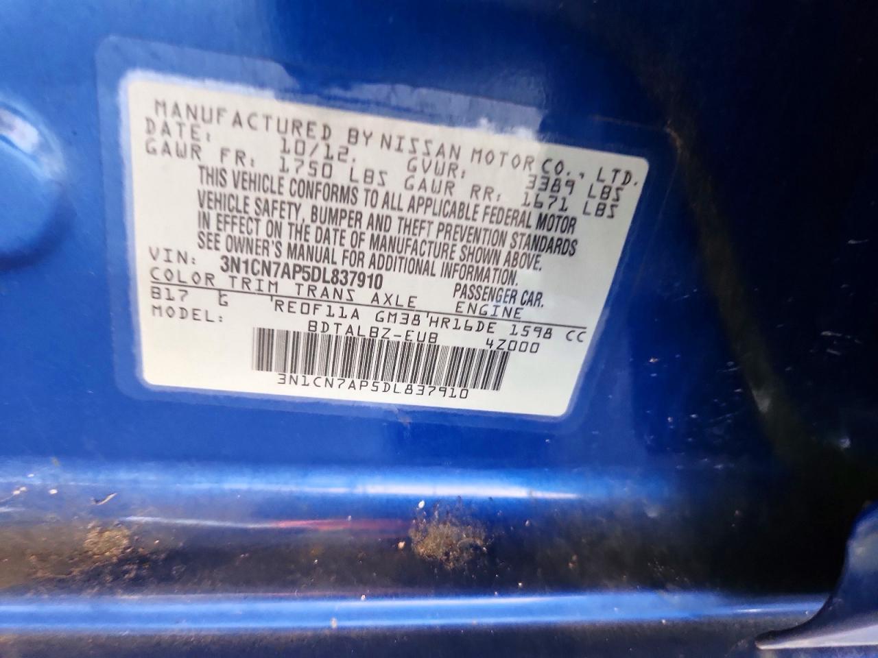 2013 NISSAN VERSA