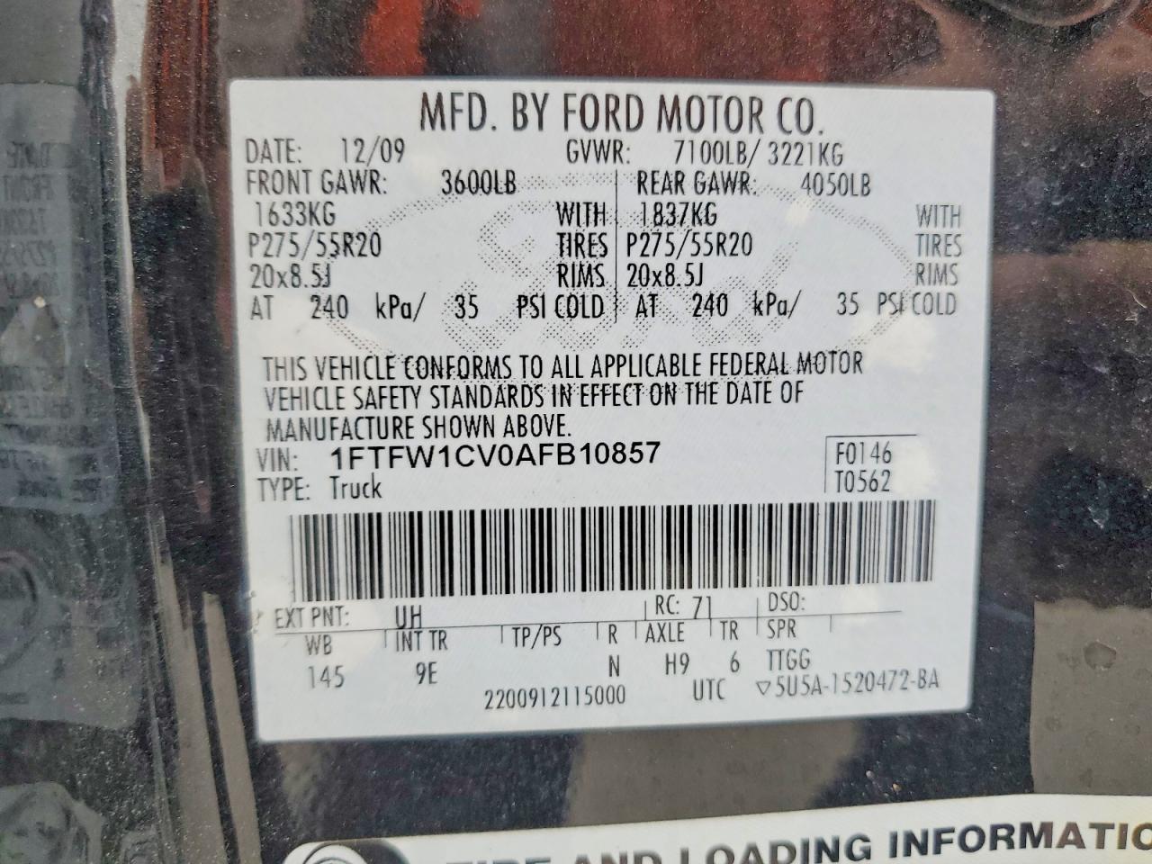 2010 FORD F-150 Lightning