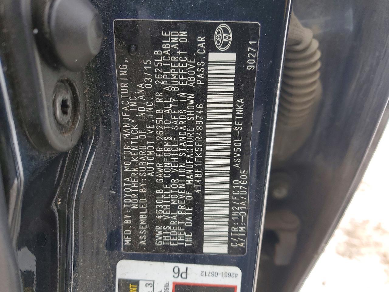 2015 TOYOTA CAMRY