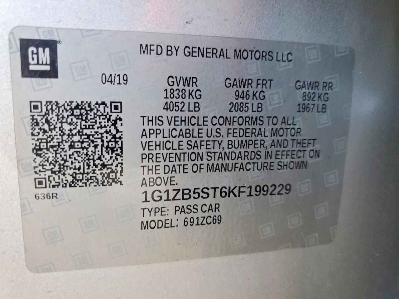 2019 CHEVROLET MALIBU