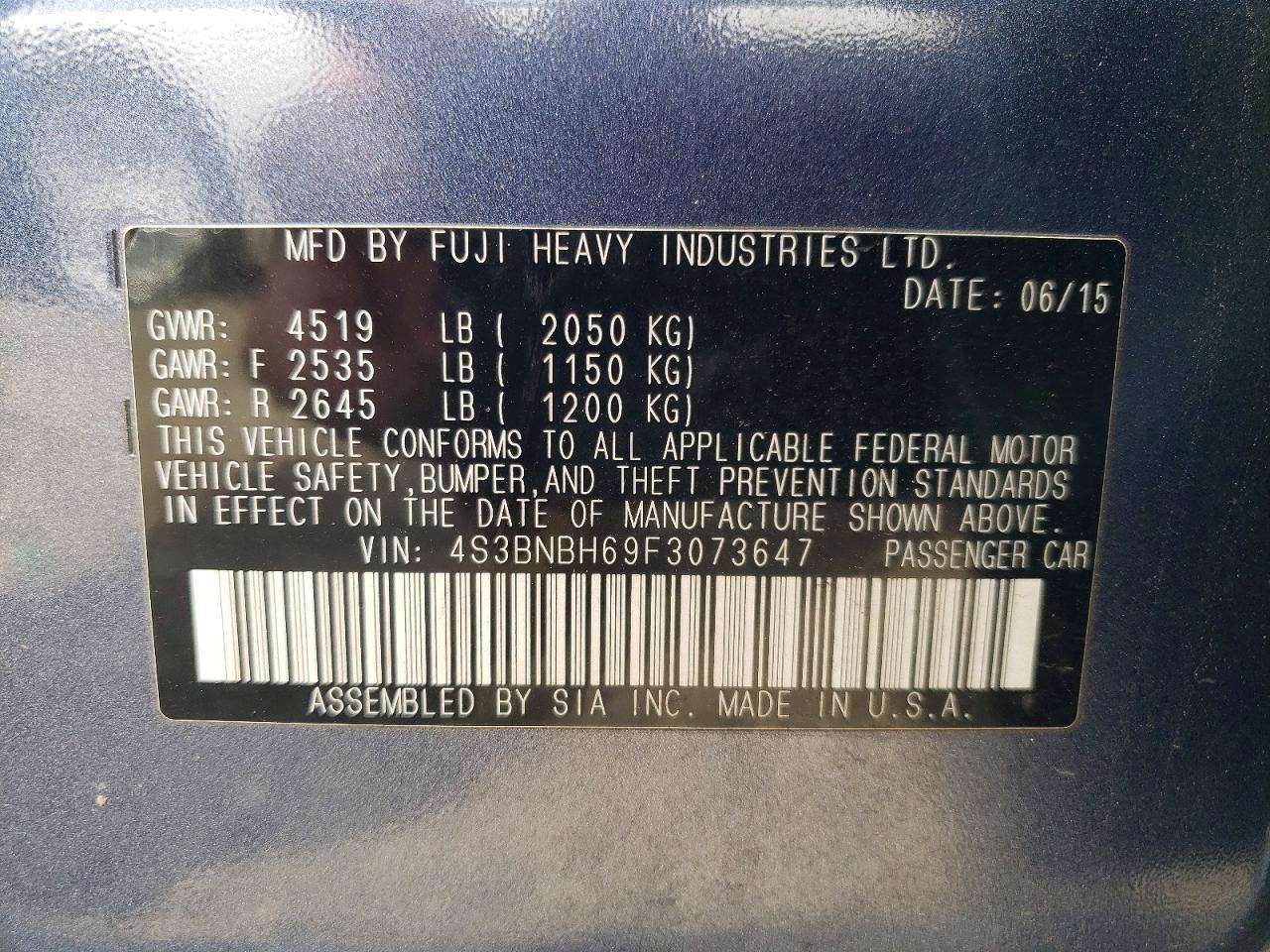 2015 SUBARU Legacy
