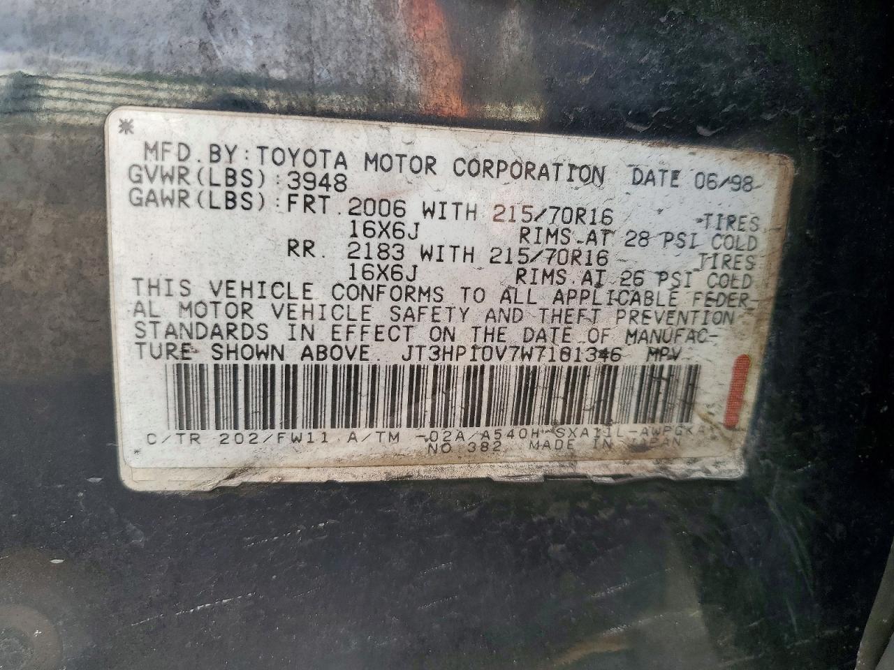 1998 TOYOTA RAV4