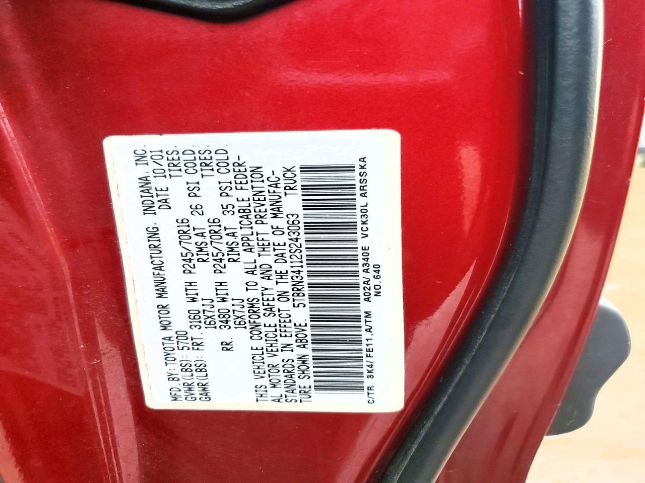 2002 TOYOTA TUNDRA