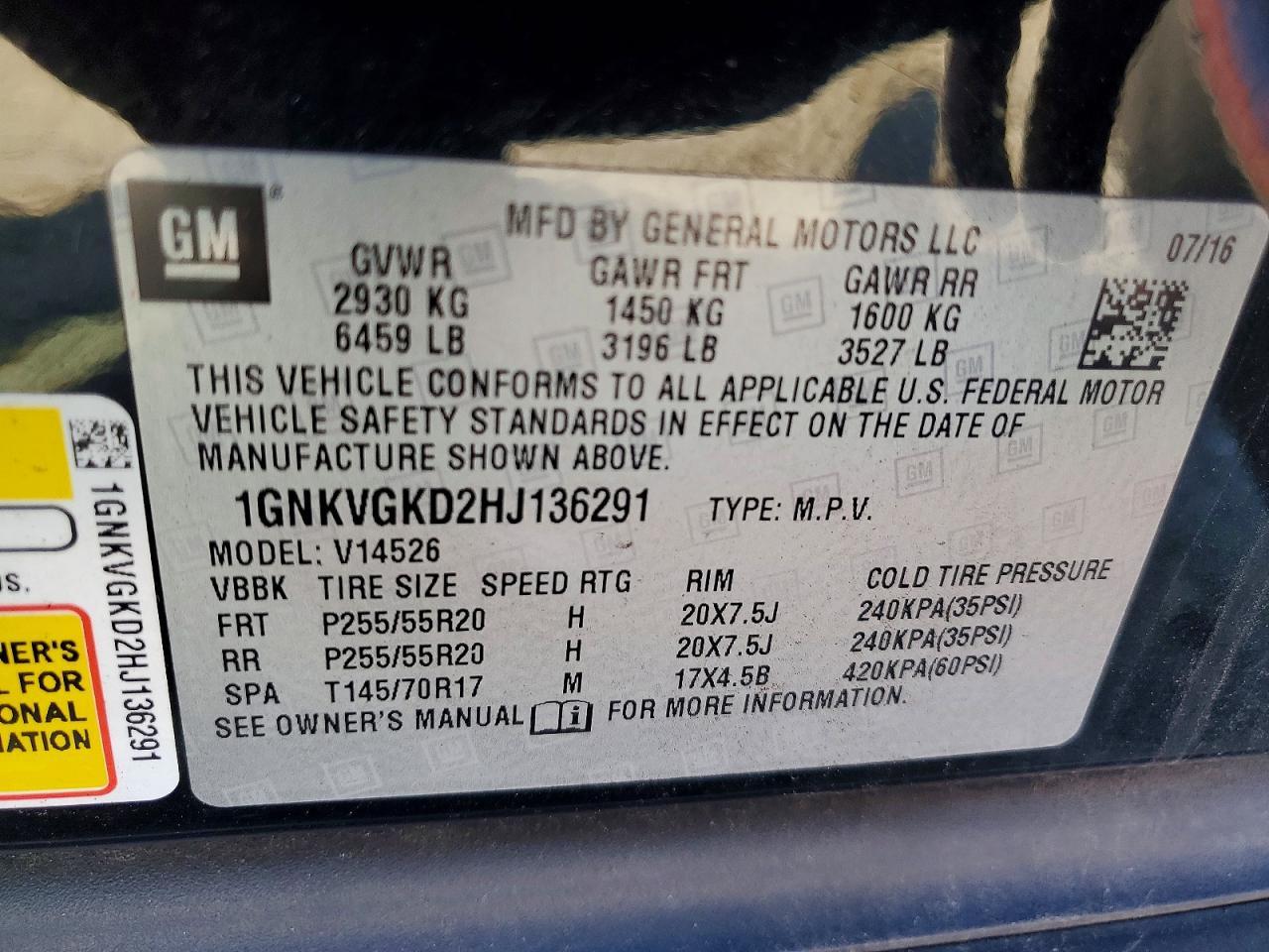 2017 CHEVROLET TRAVERSE