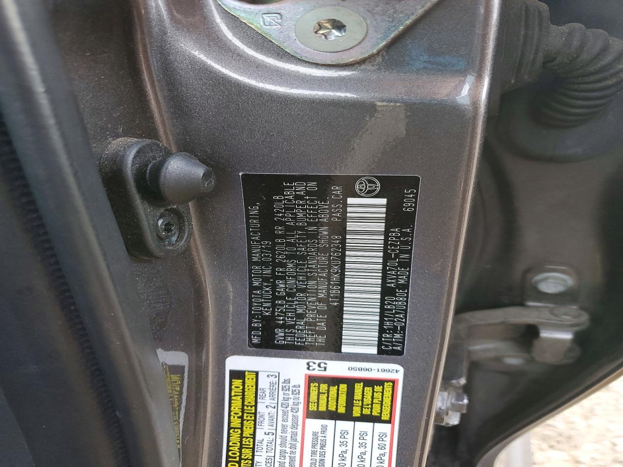 2019 TOYOTA CAMRY