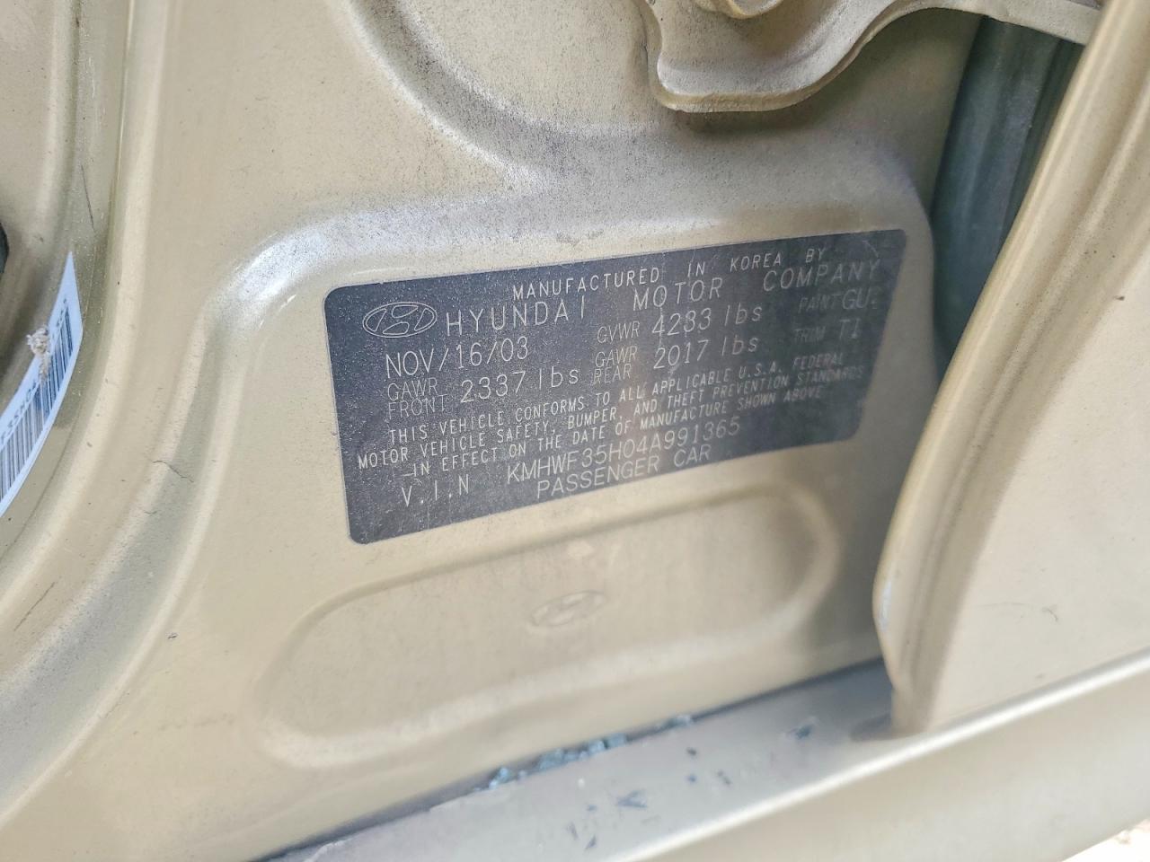 2004 HYUNDAI SONATA