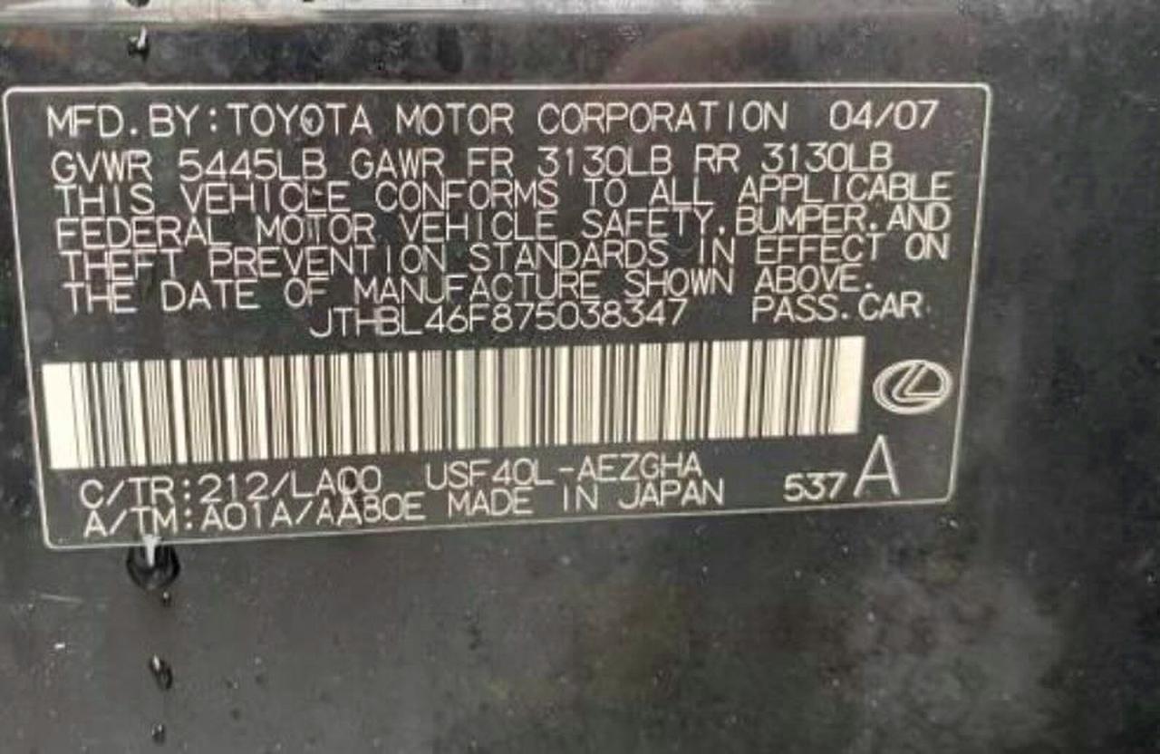 2007 LEXUS LS 460