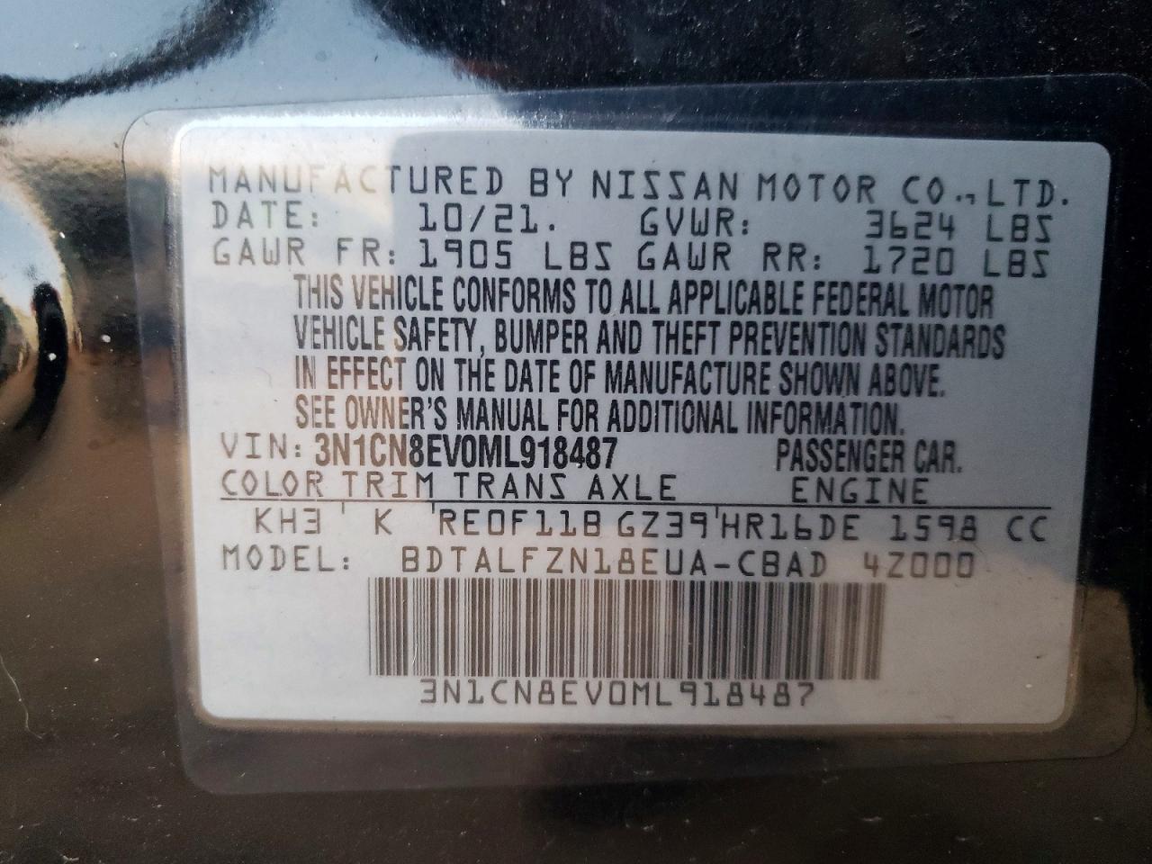 2021 NISSAN VERSA