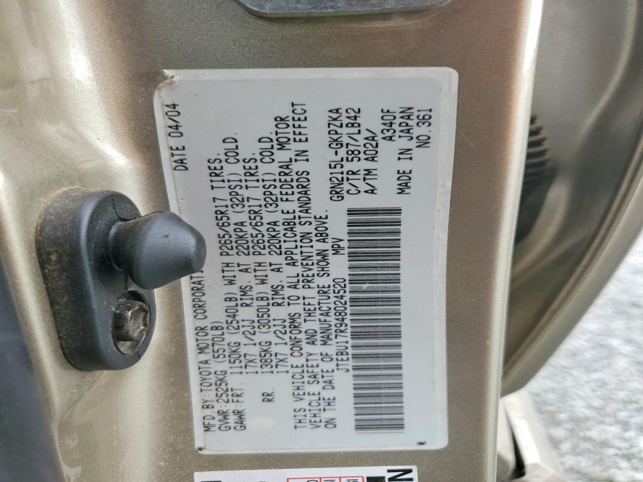 2004 TOYOTA 4Runner