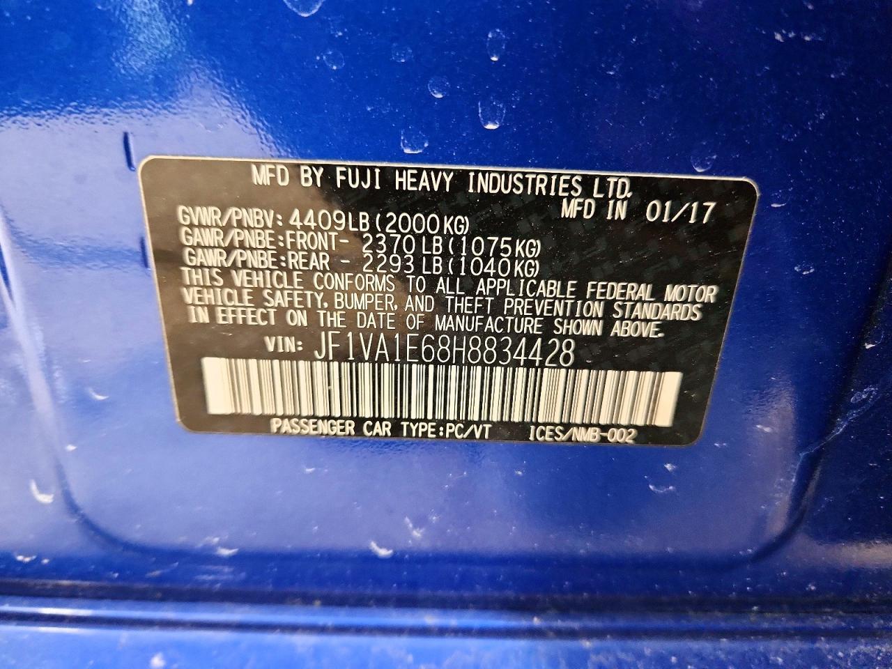 2017 SUBARU WRX