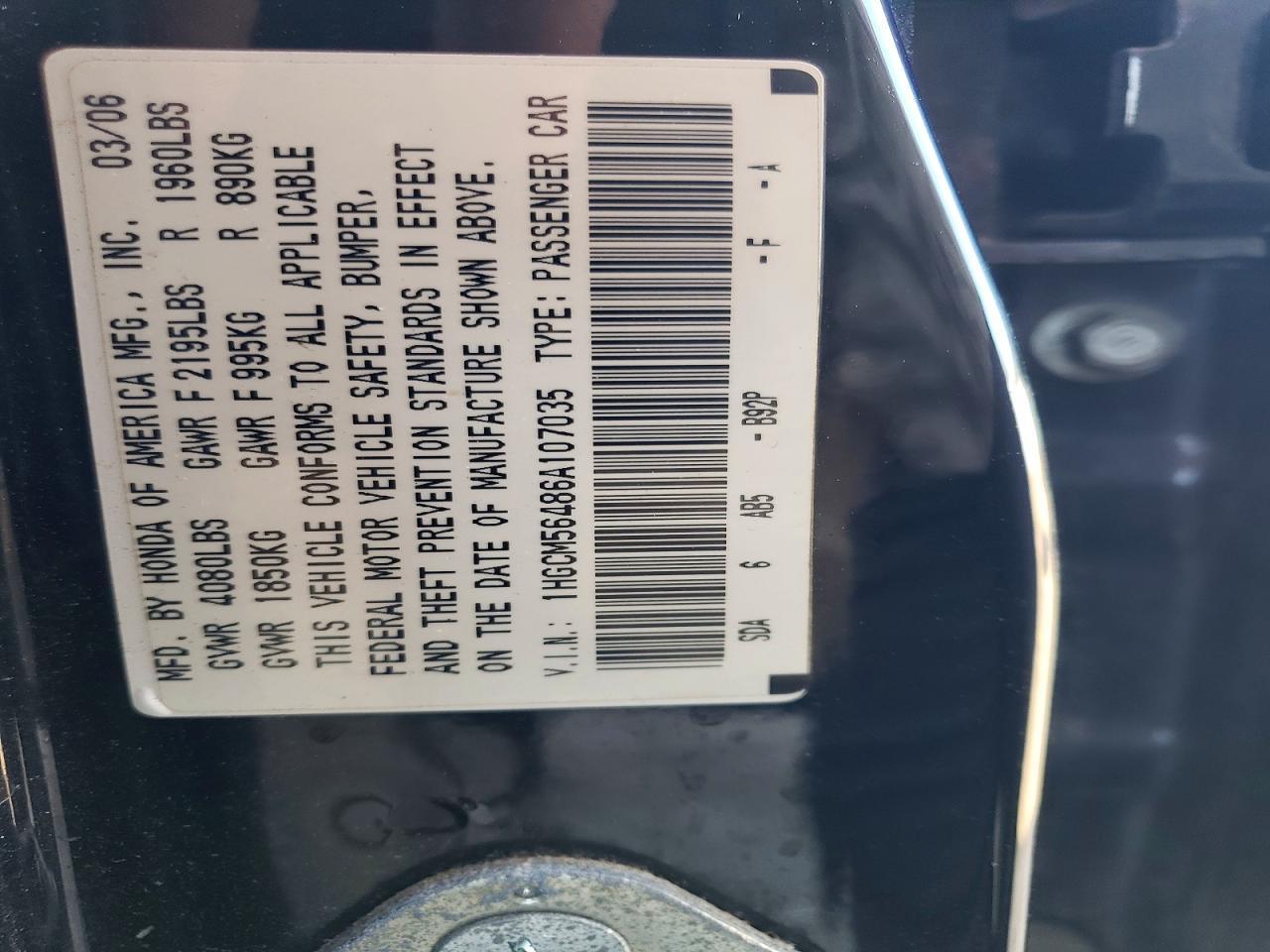 2006 HONDA ACCORD