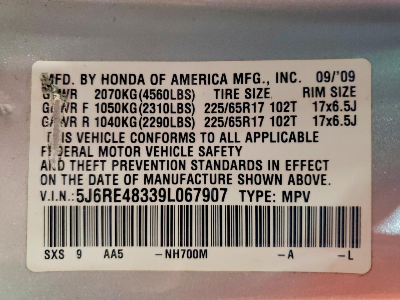 2009 HONDA CR-V