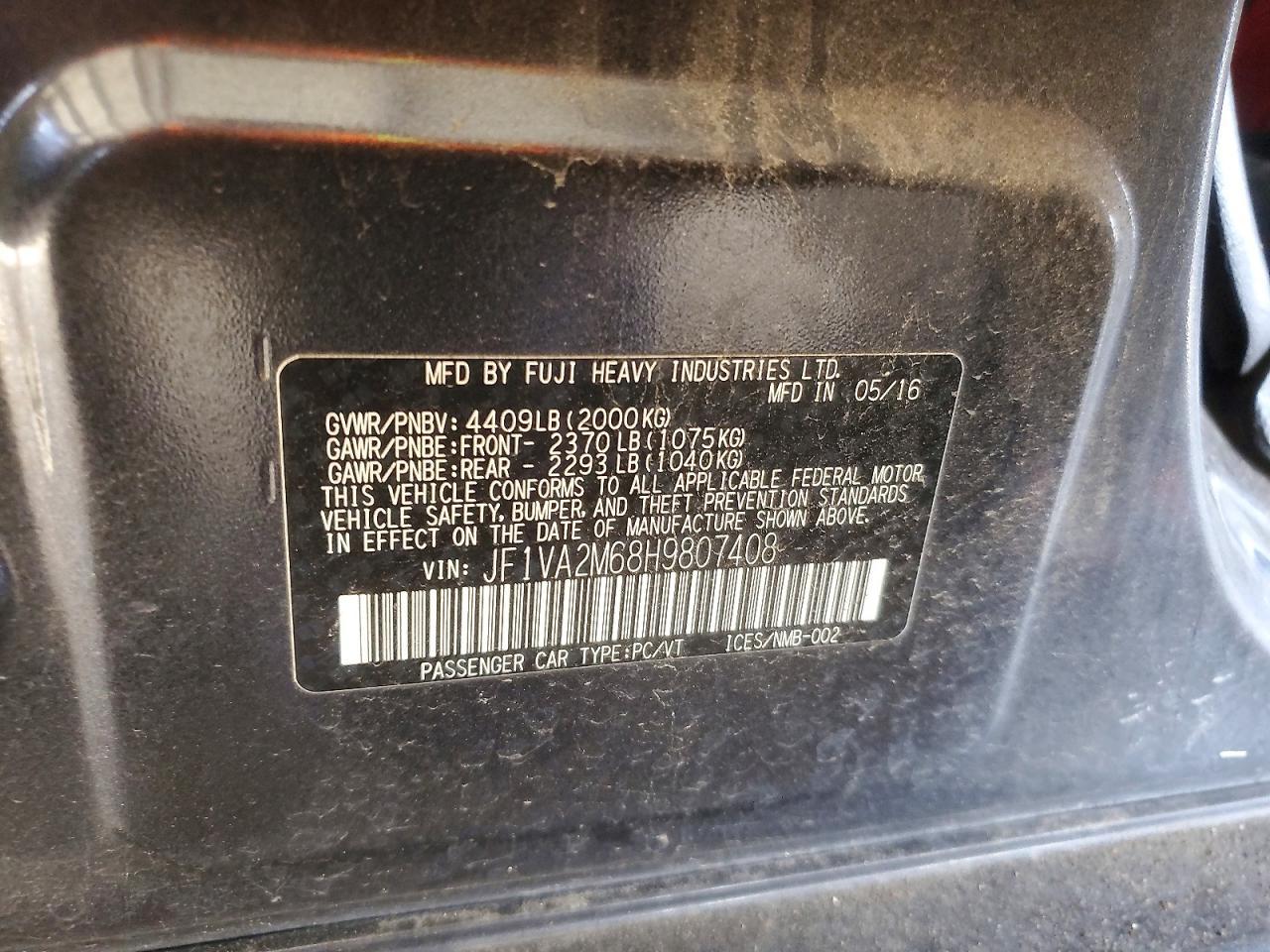 2017 SUBARU WRX