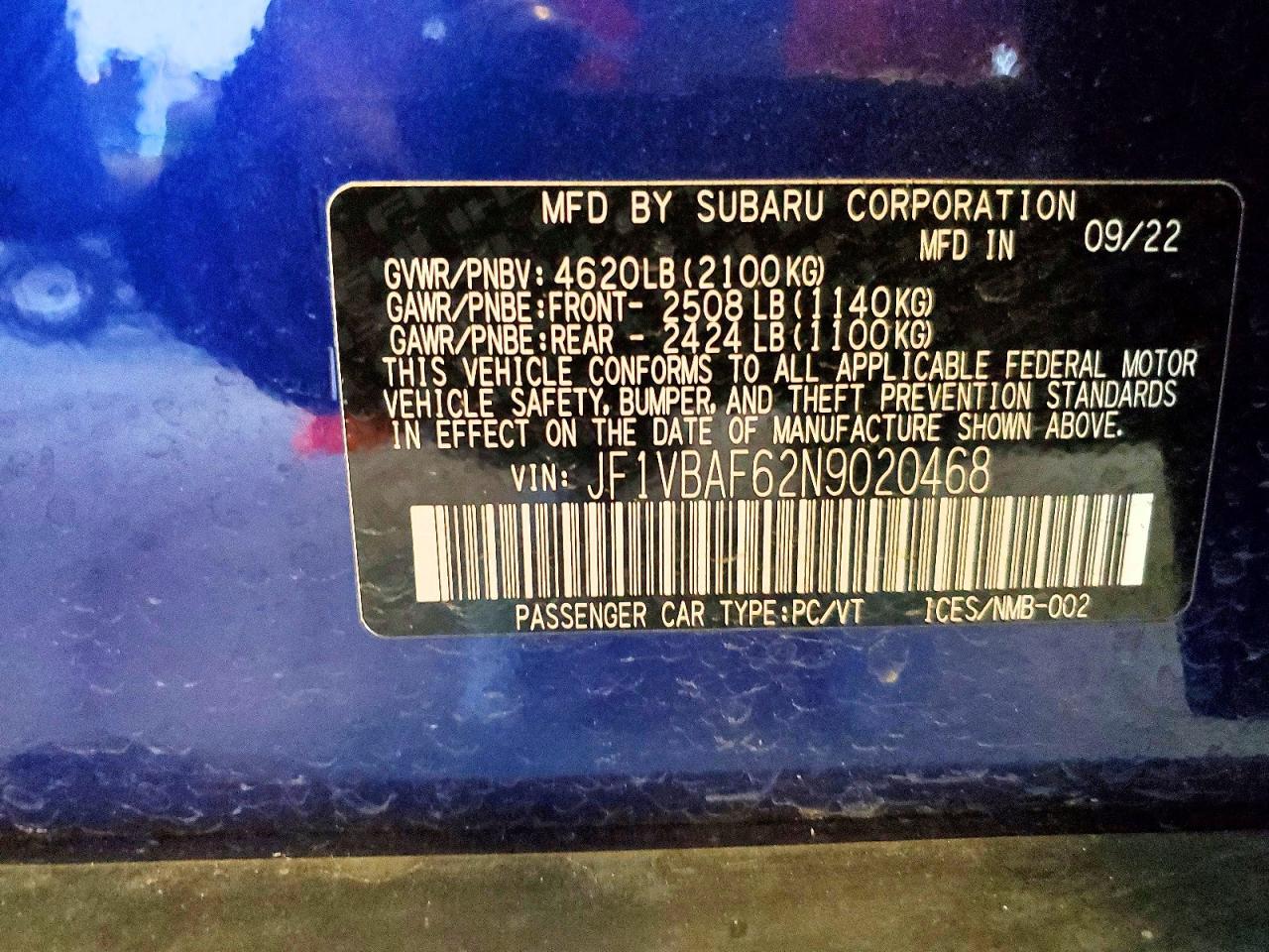 2022 SUBARU WRX