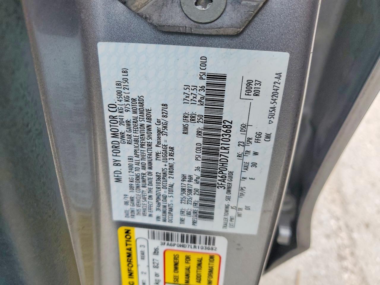 2020 FORD FUSION