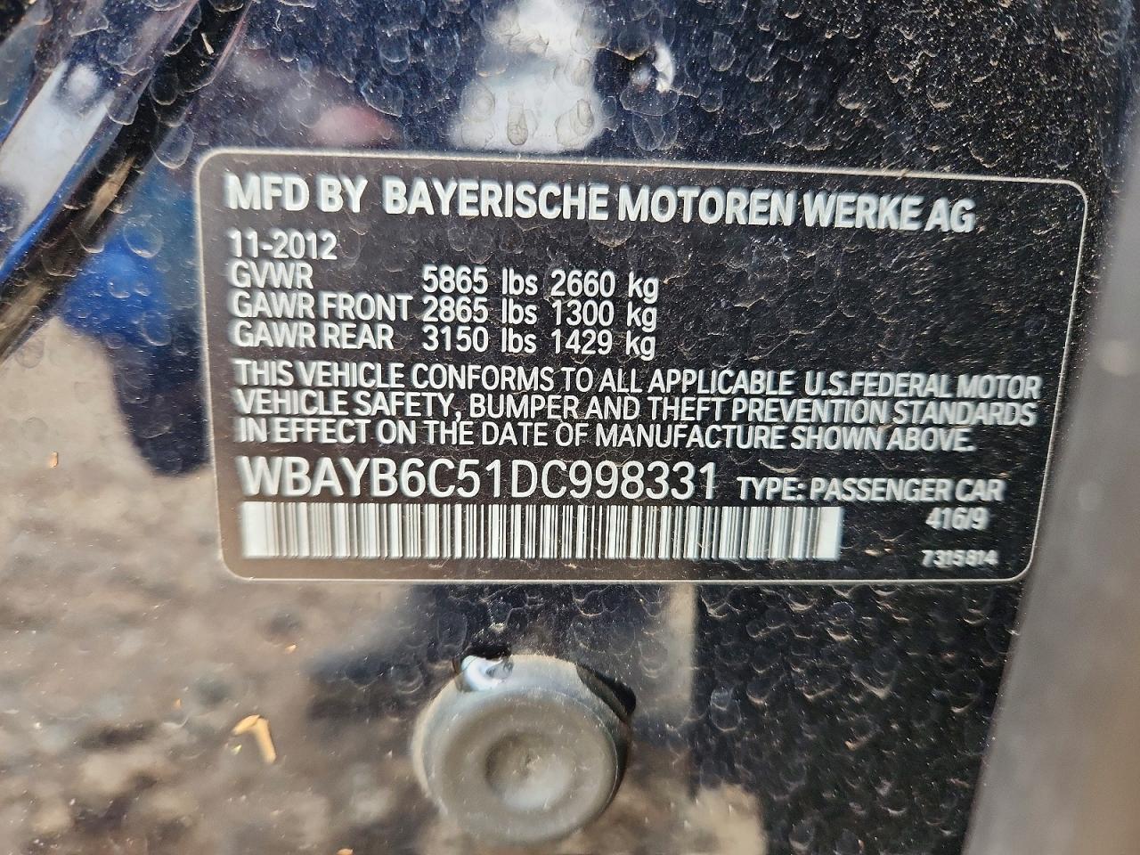 2013 BMW 7 series