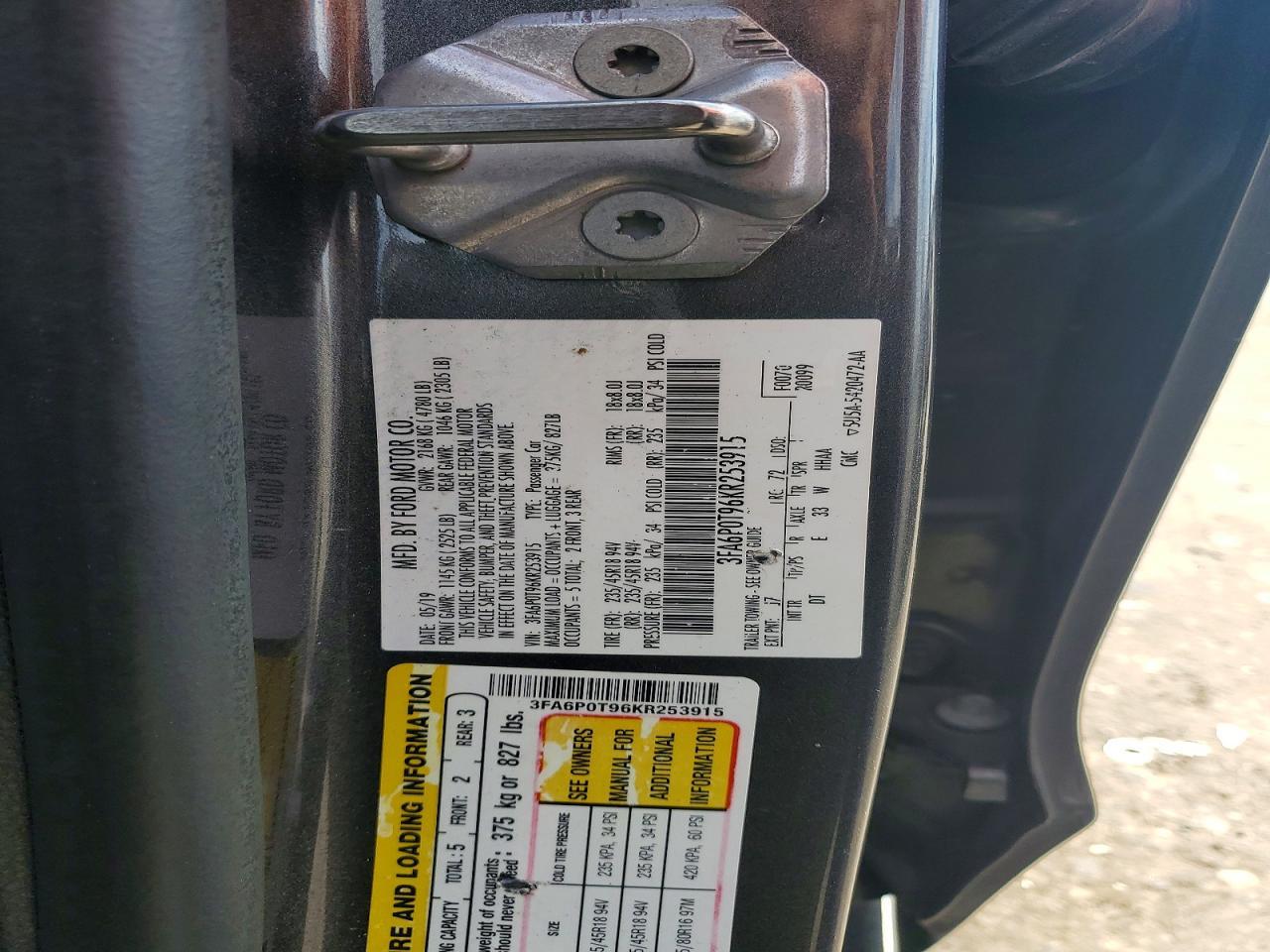 2019 FORD FUSION