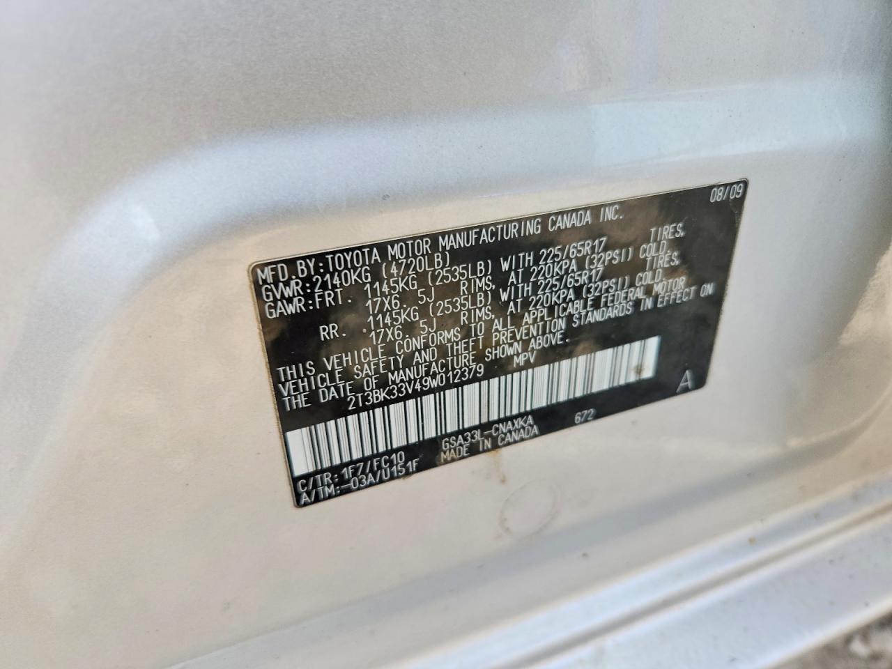 2009 TOYOTA RAV4