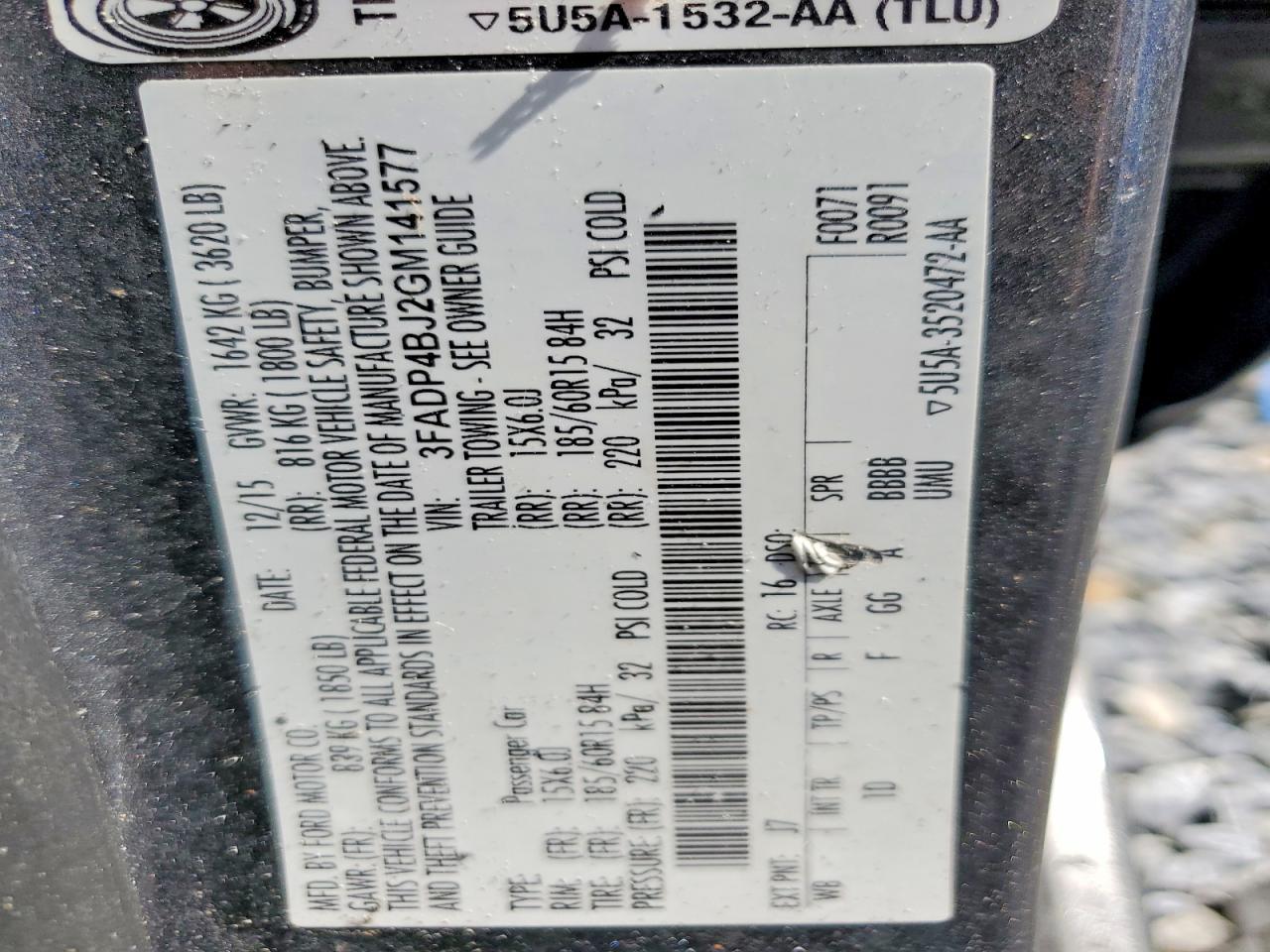 2016 FORD Fiesta