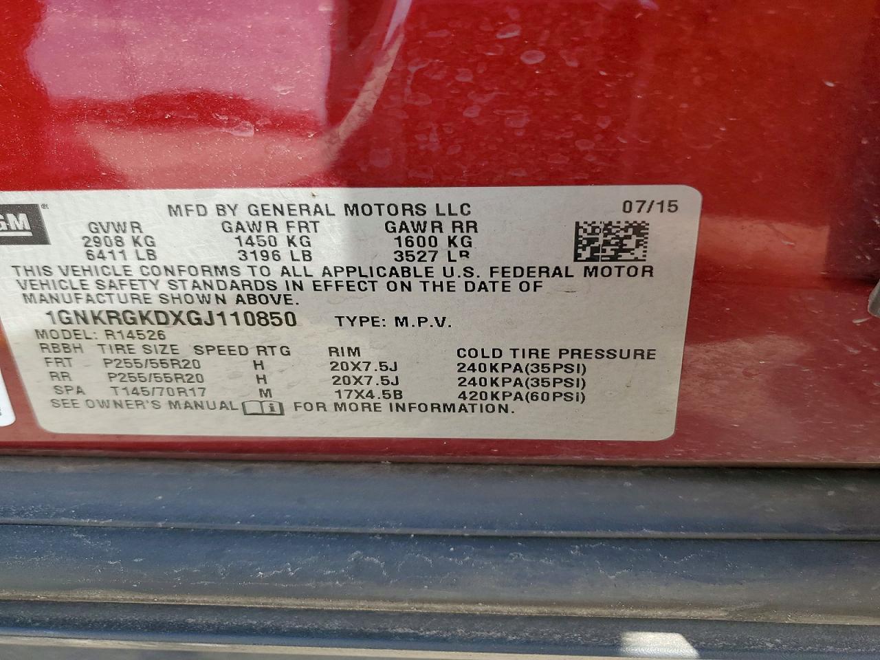 2016 CHEVROLET TRAVERSE