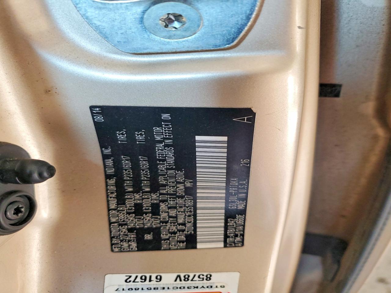2014 TOYOTA SIENNA