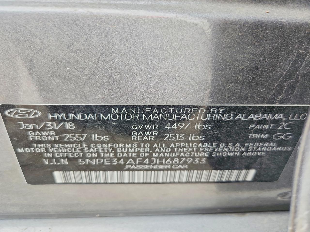 2018 HYUNDAI SONATA