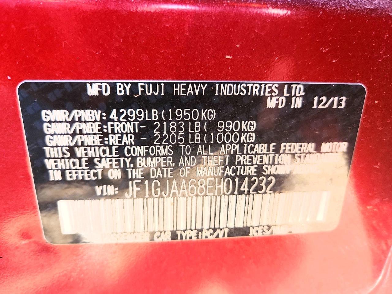 2014 SUBARU IMPREZA