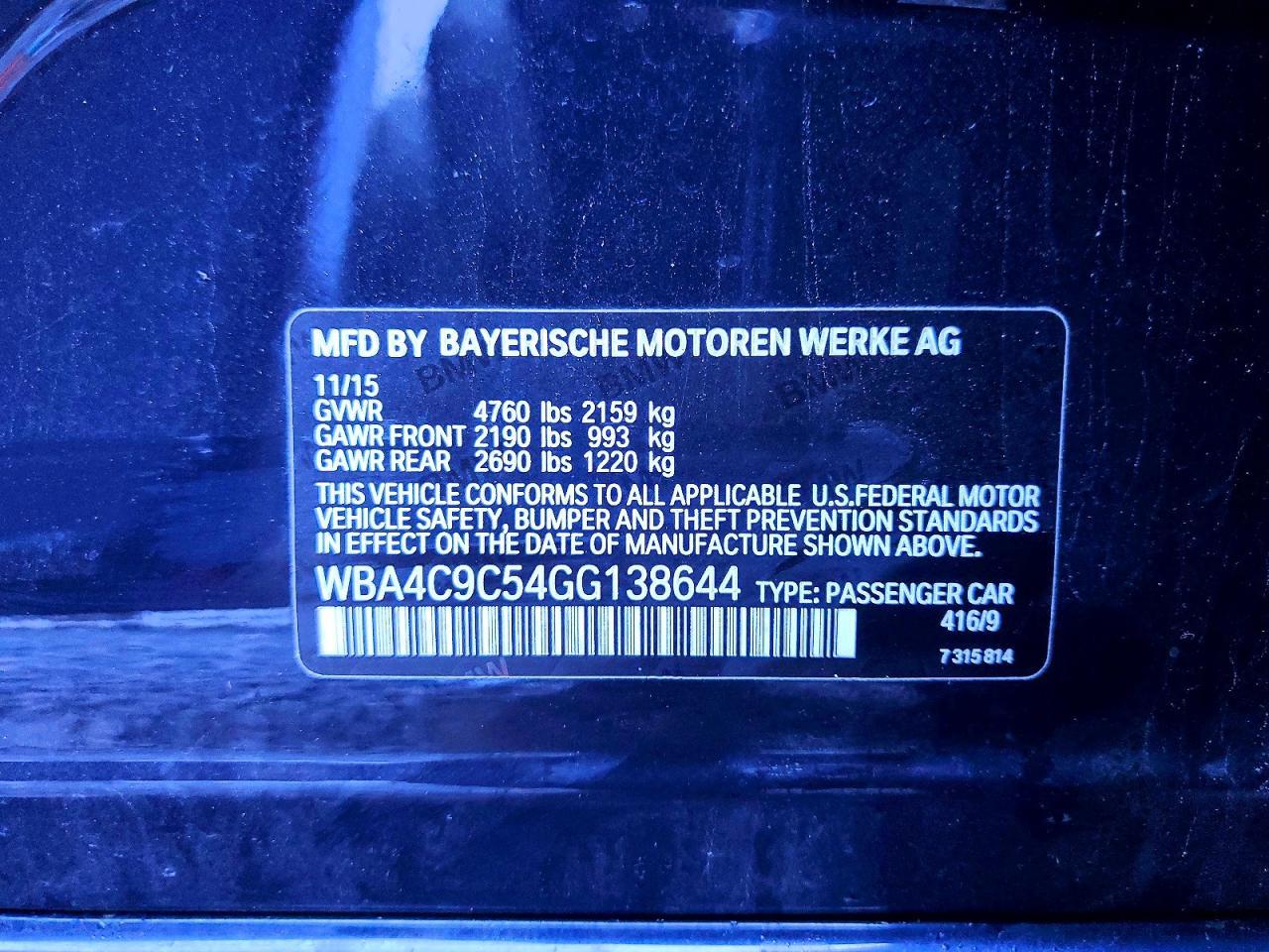 2016 BMW 4 Series
